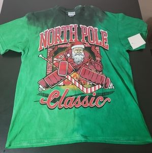 47 Brand Vintage Tubular Tie-Dyed Northpole Classic Santa Clause Hockey T-shirt